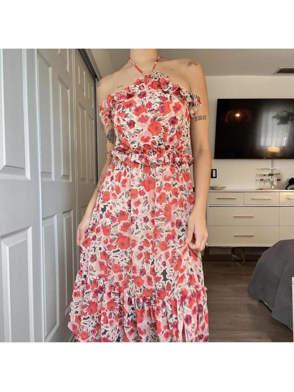 Floral Halter Maxi Dress